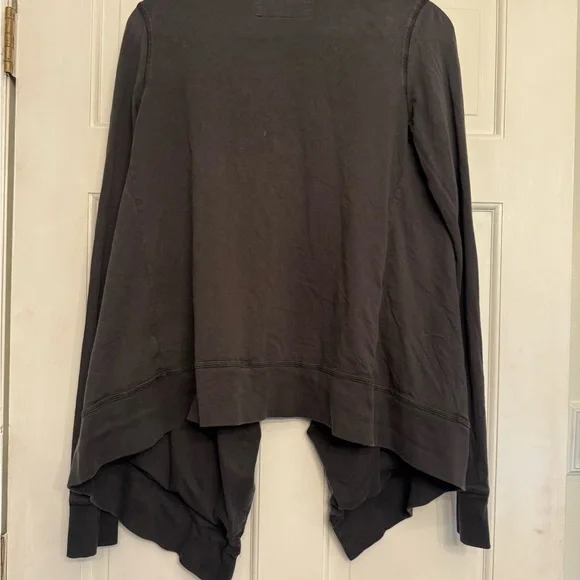 All Saints Black Draped high low Cardigan - Picture 2 of 3